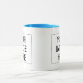 Blauer Trimmgriff Zwei-Bilder-Vorlage 15oz Tasse (Zentrum)
