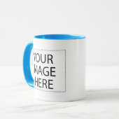 Blauer Trimmgriff Zwei-Bilder-Vorlage 15oz Tasse (Vorderseite Links)