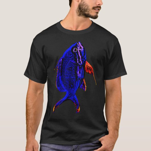 Blauer Tropenfisch T-Shirt (Vorderseite)
