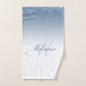 Blauer Tropf Glitzer Badetuch Set (Handtuch)