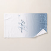 Blauer Tropf Glitzer Badetuch Set (Handtuch)