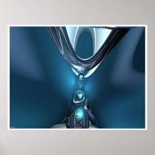Blauer Tropfen Poster