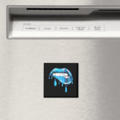 Blauer tropfender Lippenstift-Effekt der 80er Magnet (In Situ (Geschirrspüler))