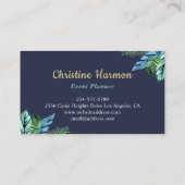 Blauer tropischer Ananas-Strand Visitenkarte (Rückseite)