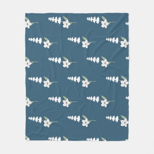 Blauer tropischer Blütensommer des botanischen Frü Fleecedecke (Vorderseite)