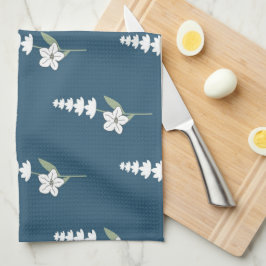 Blauer tropischer Blütensommer des botanischen Frü Geschirrtuch