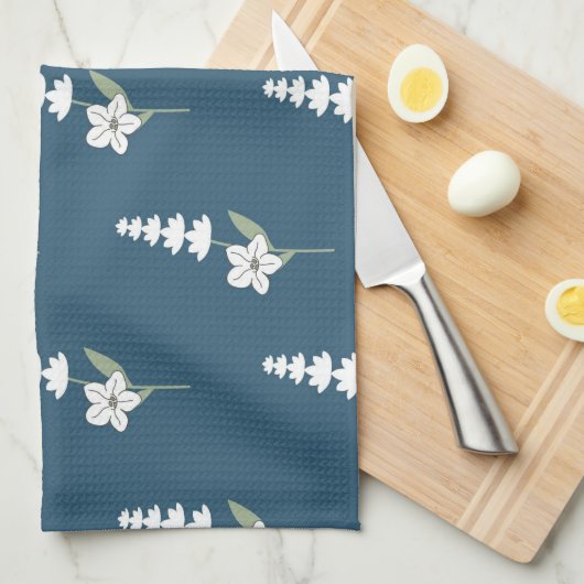 Blauer tropischer Blütensommer des botanischen Frü Geschirrtuch (Viertel Falte)