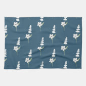 Blauer tropischer Blütensommer des botanischen Frü Geschirrtuch (Horizontal)