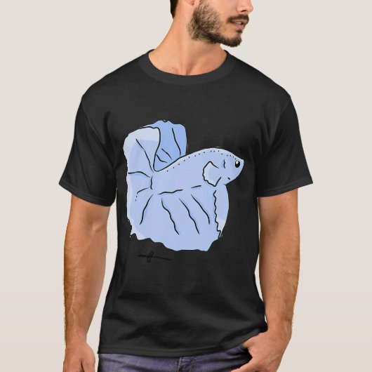 Blauer Tropischer Fischx T-Shirt (Vorderseite)