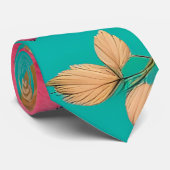 Blauer tropischer Flora Necktie Krawatte (Gerollt)