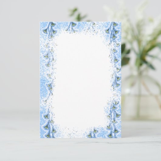 Blauer Trumpet Blank Einladung Template (Stehend Vorderseite)