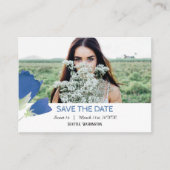 Blauer Tulip, Blütensüß 16 Save the Date Karte (Vorderseite)