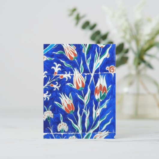 Blauer Tulip Postkarte (Stehend Vorderseite)