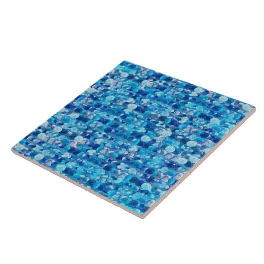 Blauer Tumbled Gemstones Linien Fliese (Seite)