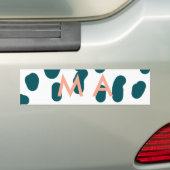 Blauer Tupfen-Orangepastell-Monogramm-Mann-Buchsta Autoaufkleber (Auf Auto)
