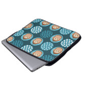Blauer Tupfen-und Affe-Entwurf Laptopschutzhülle (Vorne Knopf)