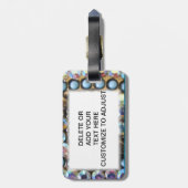 Blauer Türkis gebördelt Gepäckanhänger (Rückseite vertikal)