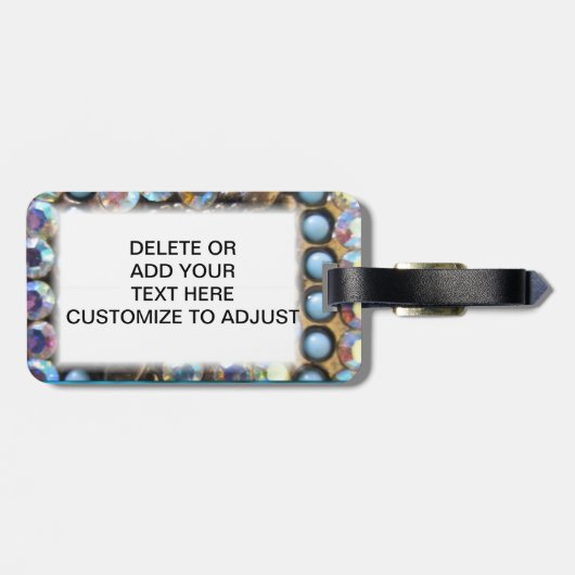 Blauer Türkis gebördelt Gepäckanhänger (Rückseite horizontal)