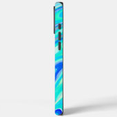 Blauer türkisfarbener Abstrakter Marmor Texture Li Case-Mate iPhone Hülle (Rückseite / Links)