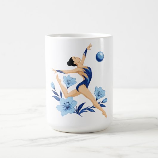 Blauer Turner mit Blumen Kaffeetasse (Mittel)
