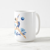 Blauer Turner mit Blumen Kaffeetasse (VorderseiteRechts)