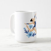 Blauer Turner mit Blumen Kaffeetasse (Vorderseite Links)