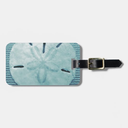 Blauer Turq Sand-Dollar Gepäckanhänger (Vorderseite horizontal)