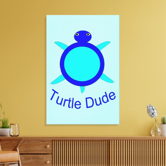 Blauer Turtle Typ Canvas Print Leinwanddruck (Insitu (Wohnzimmer))