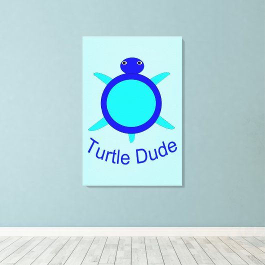 Blauer Turtle Typ Canvas Print Leinwanddruck (Insitu (Holzboden))