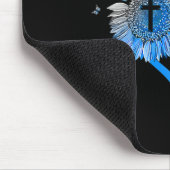 Blauer Typ 1 Diabetes Herzschmetterling Religiös Mousepad (Ecke)