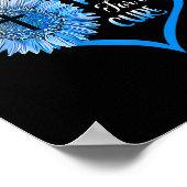 Blauer Typ 1 Diabetes Herzschmetterling Religiös Poster (Ecke)