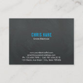 Blauer u. grauer Elektrikerlogoentwurf Visitenkarte (Rückseite)