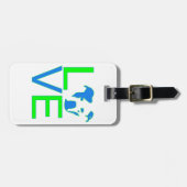 Blauer u. grüner gepäckanhänger (Vorderseite horizontal)