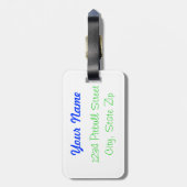 Blauer u. grüner gepäckanhänger (Rückseite vertikal)