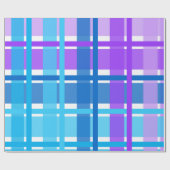 Blauer u. lila Gingham kariert Geschenkpapier (Flach)