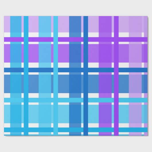 Blauer u. lila Gingham kariert Geschenkpapier (Flach)