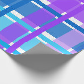 Blauer u. lila Gingham kariert Geschenkpapier (Ecke)