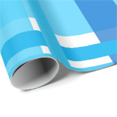 Blauer u. lila Gingham kariert Geschenkpapier (Rolleneckpunkt)
