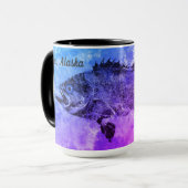 Blauer u. lila Meer-Baß, Seward, Alaska - Tasse (Vorderseite Links)