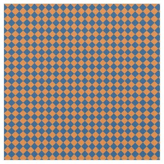 Blauer u. orange Harlekin Stoff (Nahaufnahme)