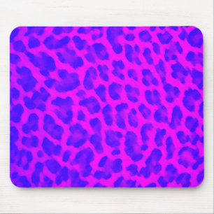 Blauer u. rosa Leopard-Druck Mousepad