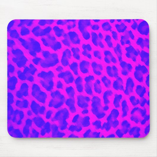 Blauer u. rosa Leopard-Druck Mousepad (Vorne)