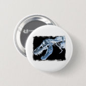 Blauer u. schwarzer T-Rex Röntgenstrahl entbeint Button (Vorne & Hinten)