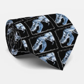 Blauer u. schwarzer T-Rex Röntgenstrahl entbeint Krawatte (Gerollt)