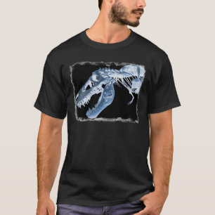 Blauer u. schwarzer T-Rex Röntgenstrahl entbeint T-Shirt
