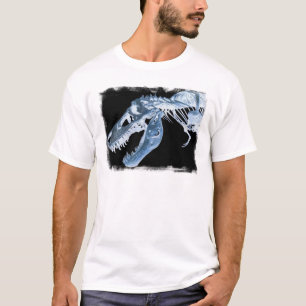 Blauer u. schwarzer T-Rex Röntgenstrahl entbeint T-Shirt