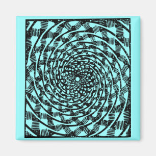 Blauer u. weißer Trippy Tunnel-Magnet Magnet