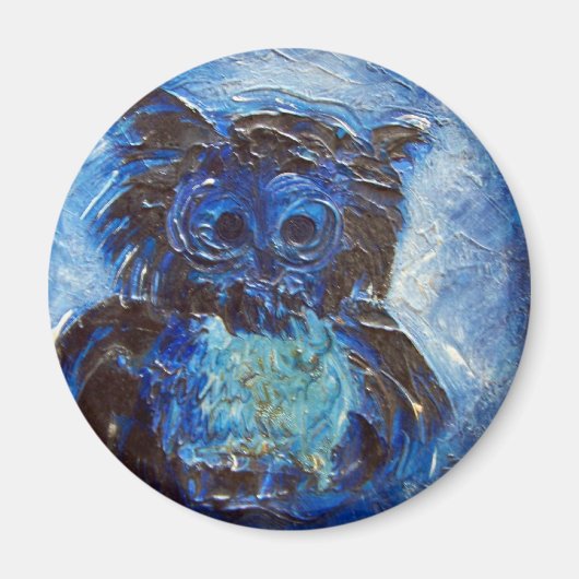 Blauer Uhu Magnet (Vorne)