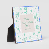 Blauer und aquamariner Blume Fotoplatte (Vorderseite)