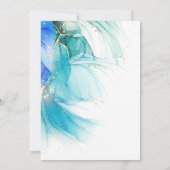 Blauer und Aquamariner Marmorschlauch Einladung (Rückseite)